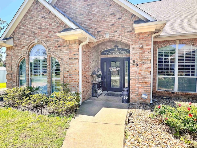 599 N Weldon St, Frankston, TX 75763 - doorway to property with brick siding and a shingled roof