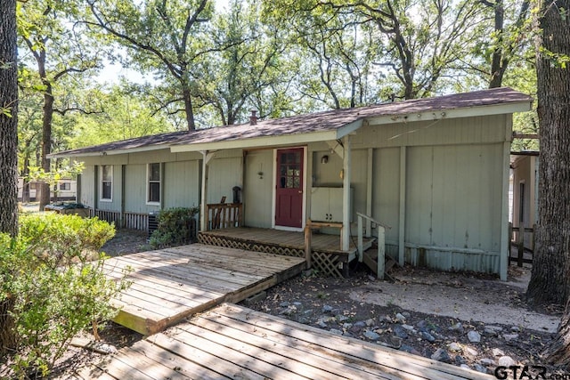 view of single story home