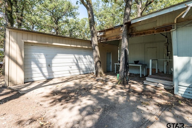 view of garage