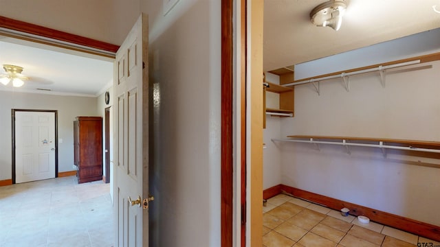 hallway with ornamental molding