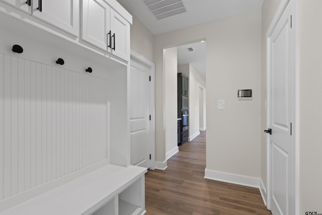 mudroom featuring dark hardwood / wood-style flooring