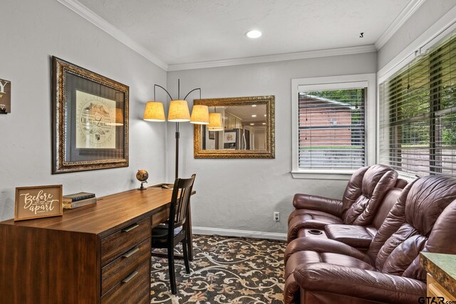 306 Dellwood Dr, Mount Pleasant, TX 75455 - office featuring ornamental molding