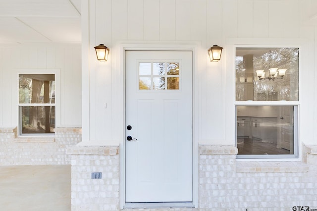 view of doorway to property