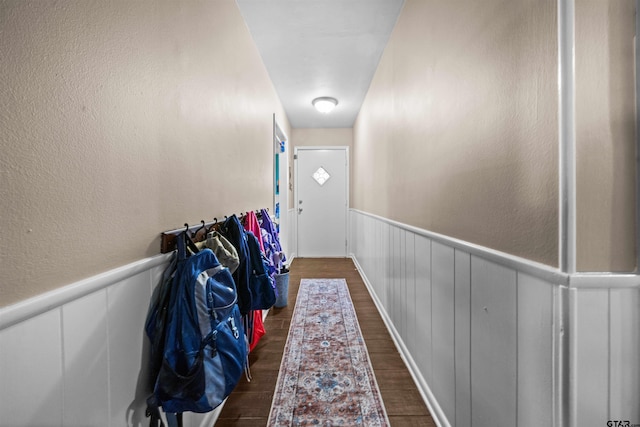 hallway featuring dark hardwood / wood-style floors