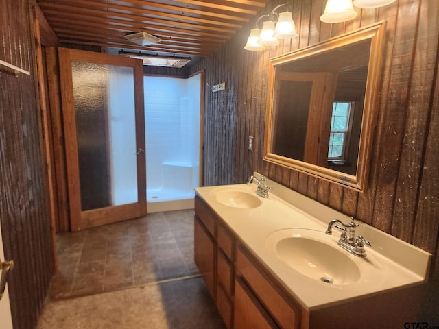 bathroom featuring vanity and tile patterned flooring