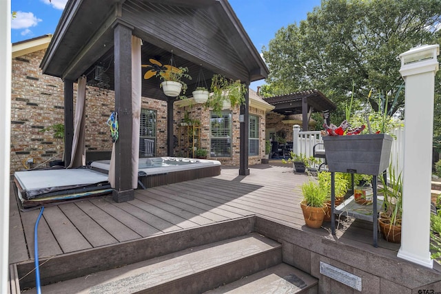 11187 Hunters Trl, Flint, TX 75762 - wooden terrace featuring ceiling fan and a pergola
