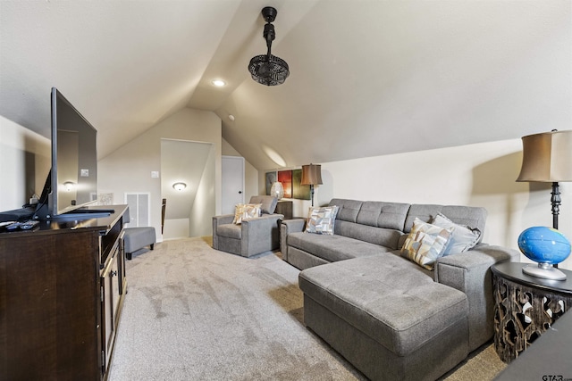 11187 Hunters Trl, Flint, TX 75762 - living area with carpet flooring and lofted ceiling