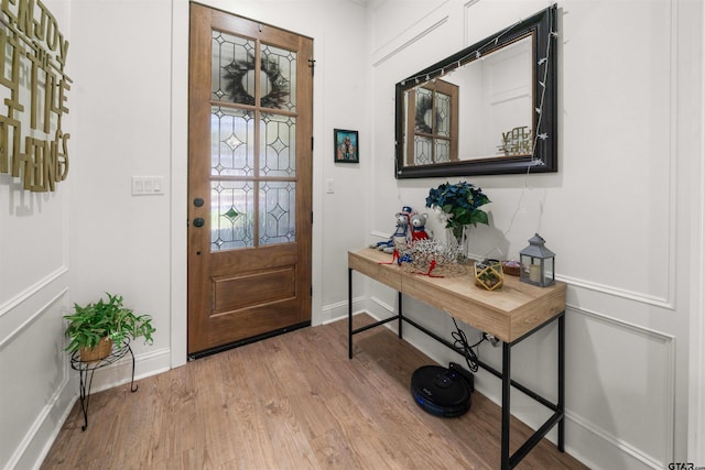 foyer with light hardwood / wood-style flooring