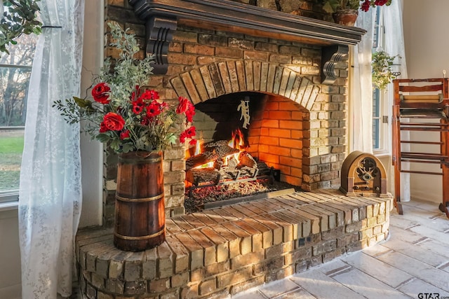 room details with a fireplace