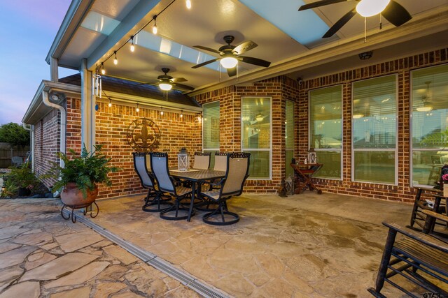 16050 Stonebriar Ct, Lindale, TX 75771 - view of patio with a ceiling fan and outdoor dining space