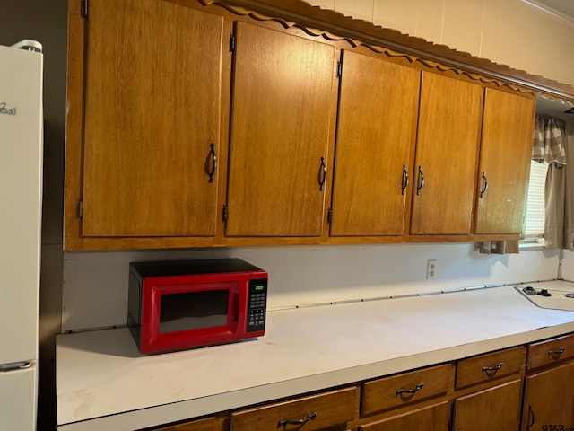 kitchen with white refrigerator