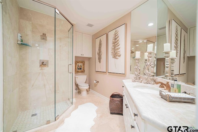 273 Fm 2276, Kilgore, TX 75662 - full bath with vanity, toilet, visible vents, and a stall shower