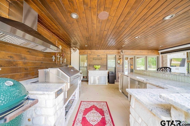 273 Fm 2276, Kilgore, TX 75662 - interior space with wooden walls, recessed lighting, and wood ceiling