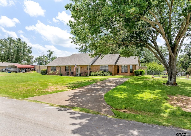 104 W Perry St, Frankston, TX 75763 - single story home with brick siding, driveway, and roof with shingles