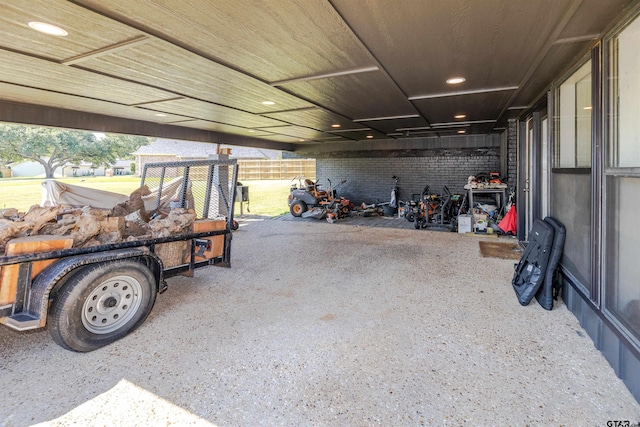 view of garage