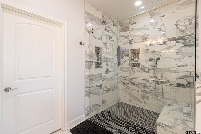 bathroom with an enclosed shower