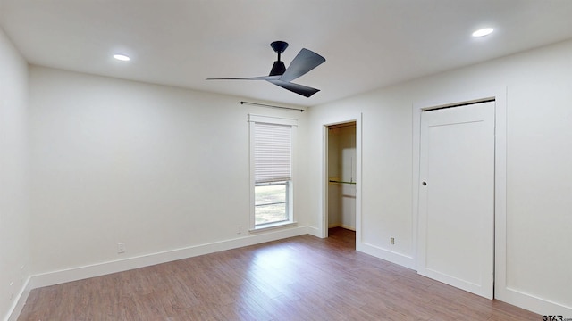 2505 Merry Ln, Tyler, TX 75701 - unfurnished bedroom featuring wood finished floors, recessed lighting, and ceiling fan