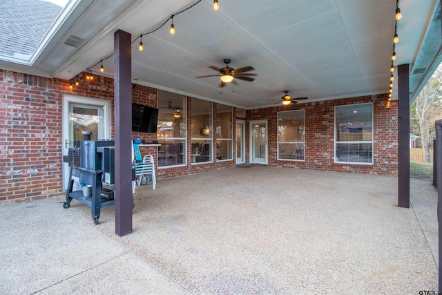 view of patio with ceiling fan