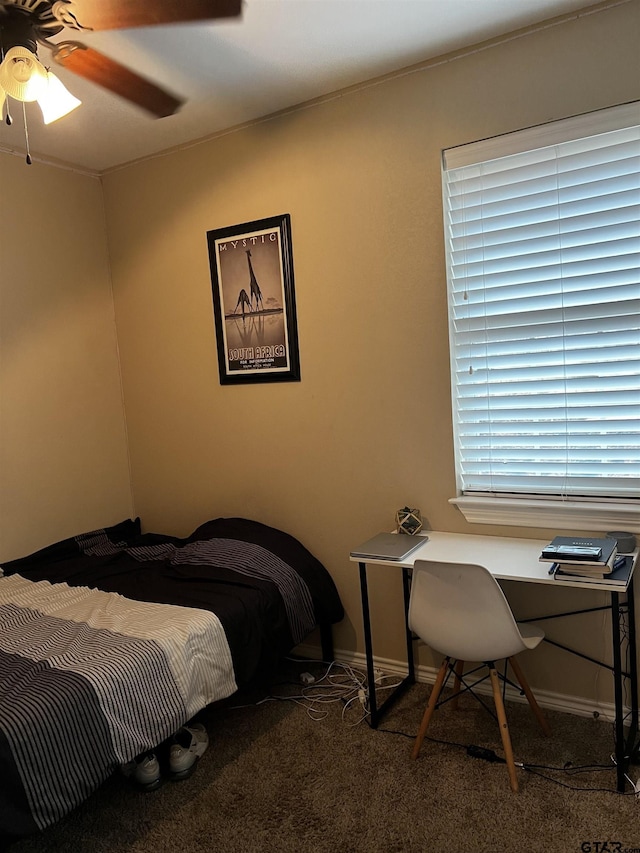 112 Letha Ct, Tyler, TX 75702 - bedroom with carpet flooring, an office area, and a ceiling fan