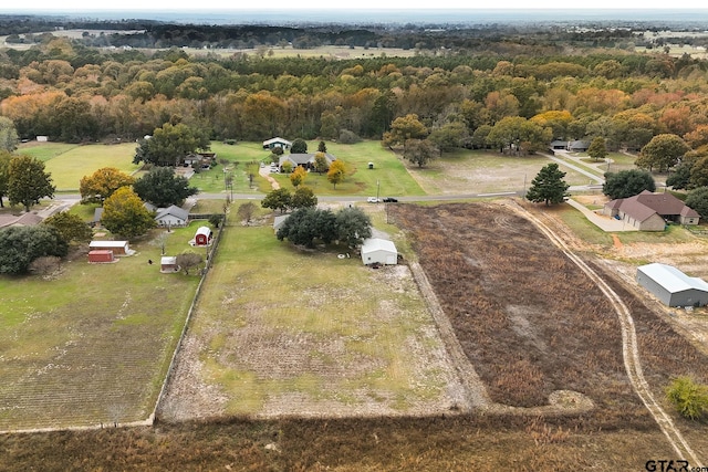 aerial view featuring a rural view