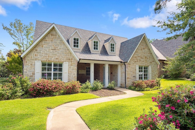 view of front facade featuring a front yard