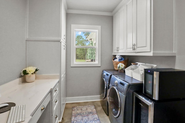 22302 County Road 422, Lindale, TX 75771 - washroom with cabinet space, independent washer and dryer, and crown molding