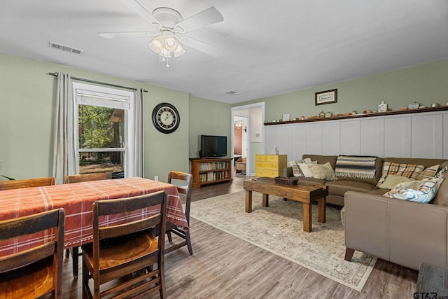 6846 Fm 346, Tyler, TX 75703 - living room with wood finished floors and ceiling fan