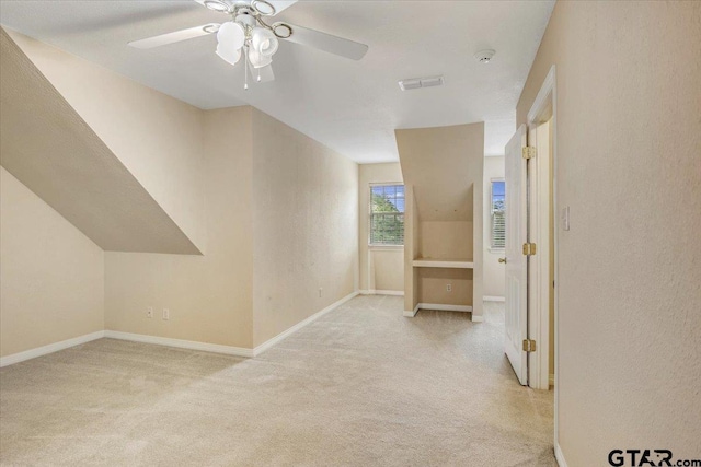 5405 Ashbury Ct, Tyler, TX 75703 - bonus room featuring light carpet and a ceiling fan