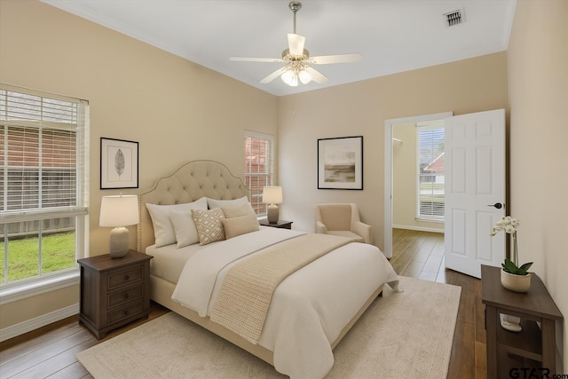 5405 Ashbury Ct, Tyler, TX 75703 - bedroom with hardwood / wood-style floors and ceiling fan