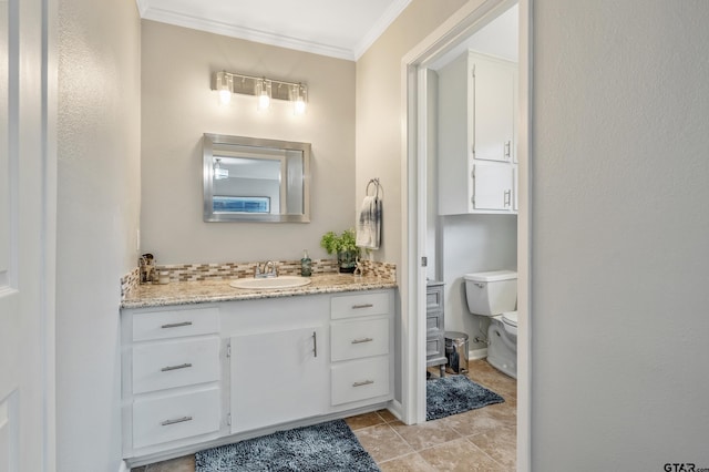 7411 Hollyoak Dr, Tyler, TX 75703 - bathroom featuring ornamental molding, vanity, and tile patterned flooring