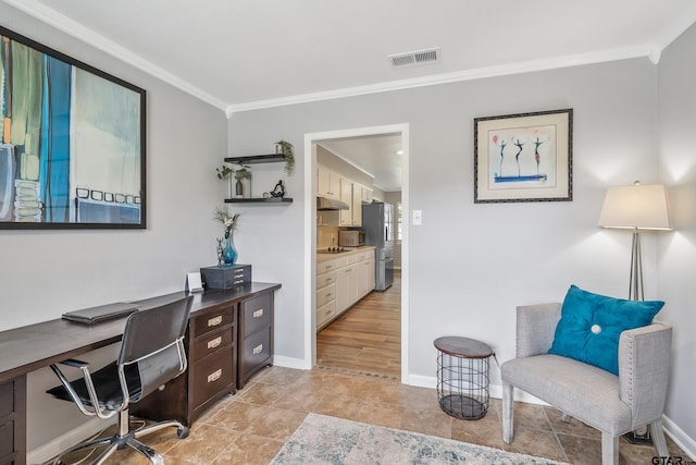 7411 Hollyoak Dr, Tyler, TX 75703 - office space with ornamental molding and light tile patterned floors