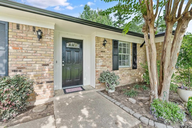 7411 Hollyoak Dr, Tyler, TX 75703 - doorway to property featuring brick siding and covered porch