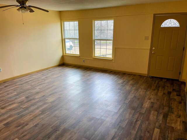 11011 Fm 2767, Tyler, TX 75708 - entrance foyer with dark wood-type flooring and ceiling fan