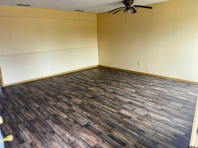 11011 Fm 2767, Tyler, TX 75708 - unfurnished room with dark hardwood / wood-style floors and ceiling fan