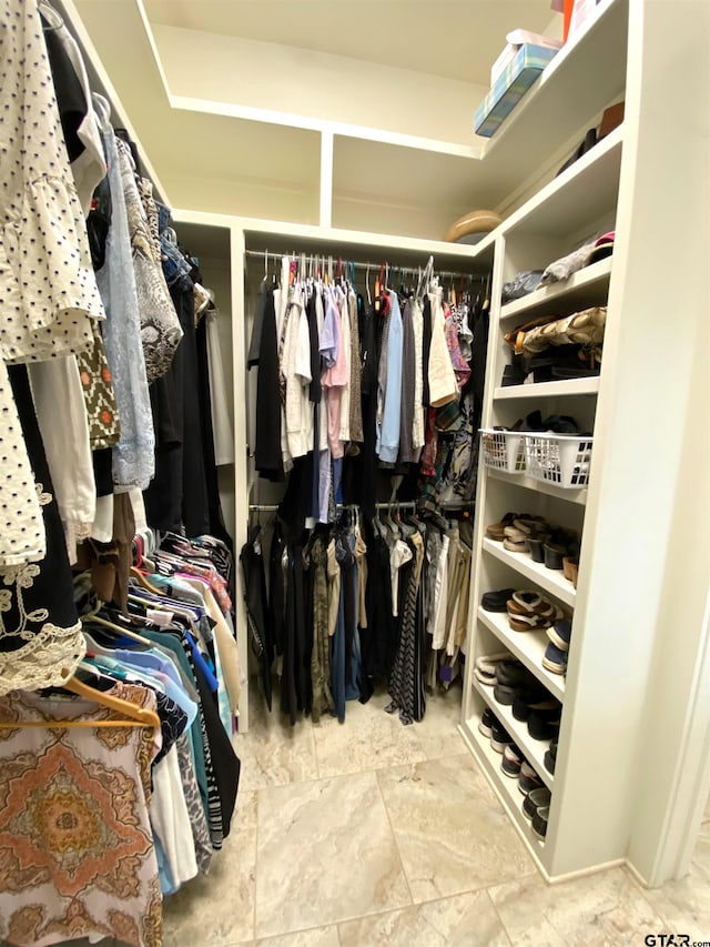 view of walk in closet