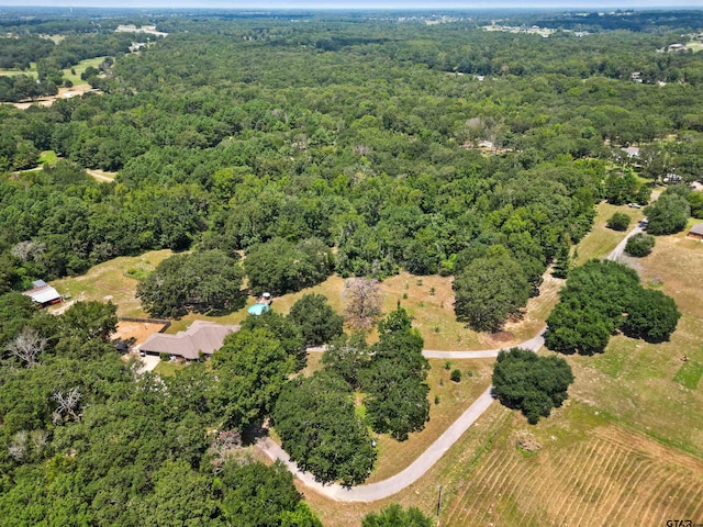 birds eye view of property featuring a rural view