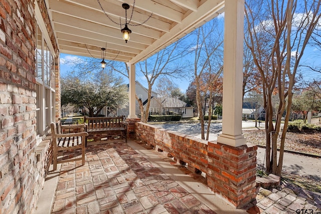 view of patio with a porch