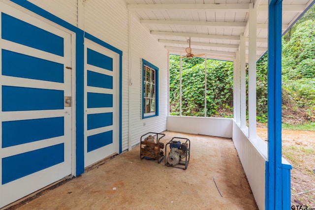 view of unfurnished sunroom