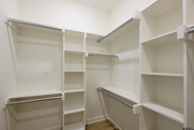 walk in closet featuring hardwood / wood-style floors