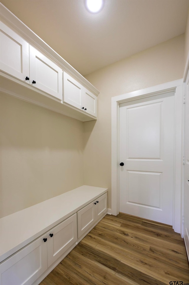 mudroom featuring dark hardwood / wood-style flooring