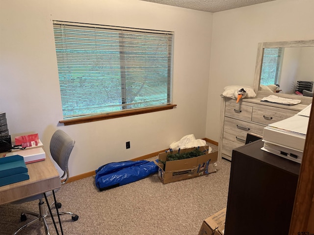 2613 Prestwick Rd # A & B, Jacksonville, TX 75766 - office area with carpet flooring and a textured ceiling
