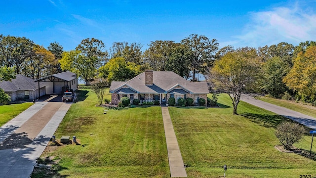 view of front of house with a front yard