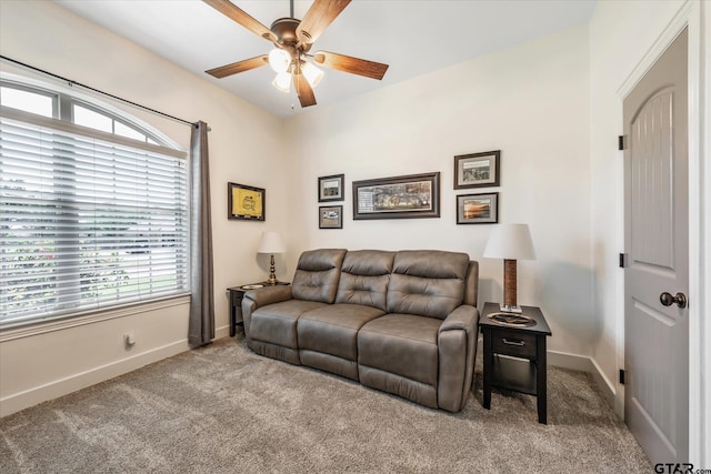 301 Zambezi Ln, Bullard, TX 75757 - carpeted living room featuring ceiling fan and baseboards