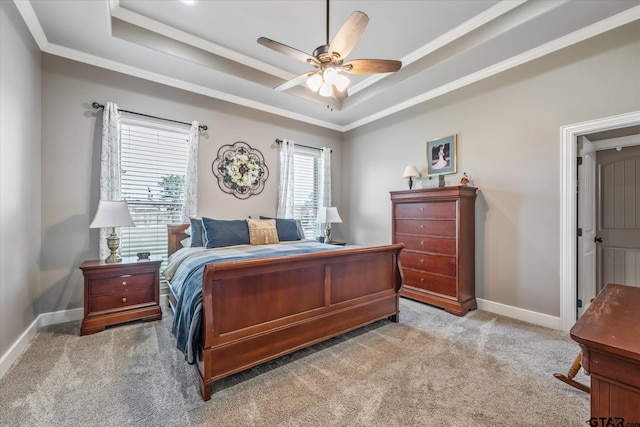 301 Zambezi Ln, Bullard, TX 75757 - bedroom with a tray ceiling, carpet floors, ornamental molding, and baseboards