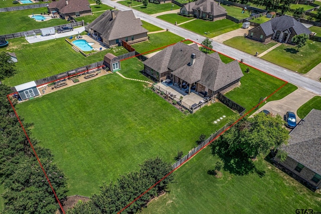 301 Zambezi Ln, Bullard, TX 75757 - aerial view of residential area featuring a pool area