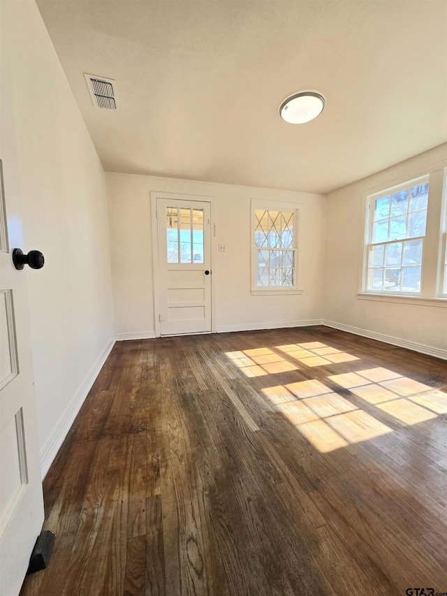 entryway with wood-type flooring