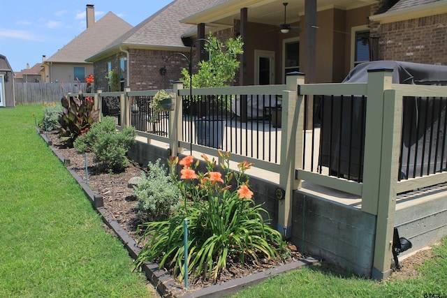 301 Zambezi Ln, Bullard, TX 75757 - fenced yard featuring a ceiling fan