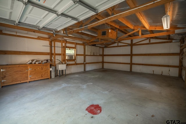 garage with sink