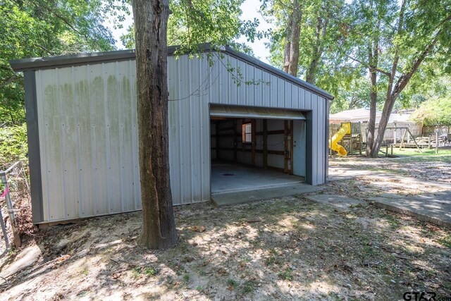 view of garage