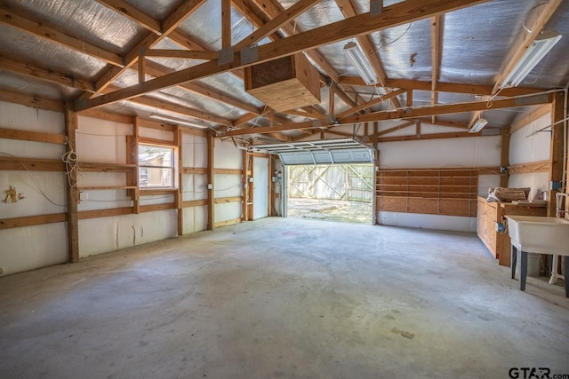 garage featuring sink